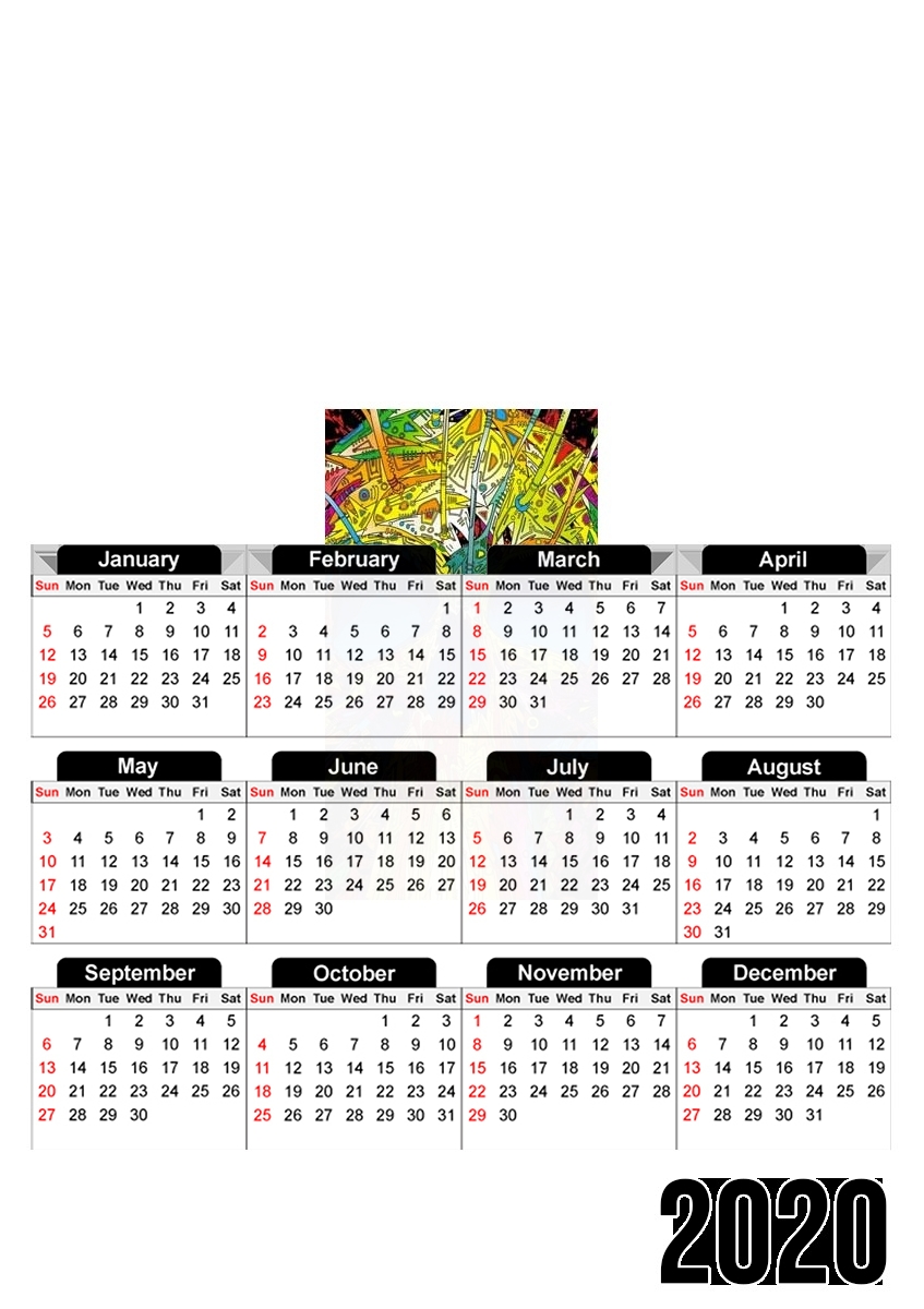 Color Skull Flashy für A3 Fotokalender 30x43cm