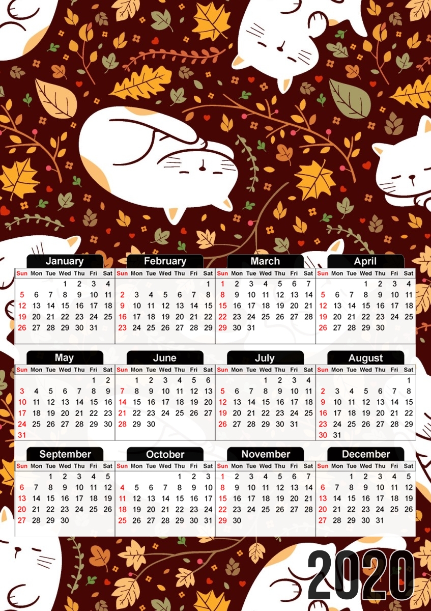 Sleeping cats seamless pattern für A3 Fotokalender 30x43cm