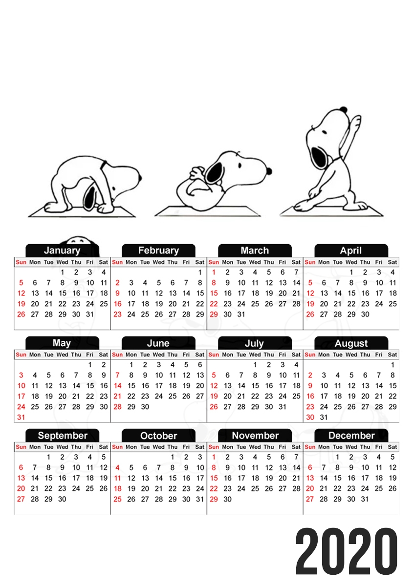 Snoopy Yoga für A3 Fotokalender 30x43cm