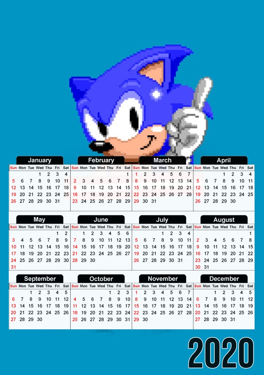 Sonic in the pocket für A3 Fotokalender 30x43cm