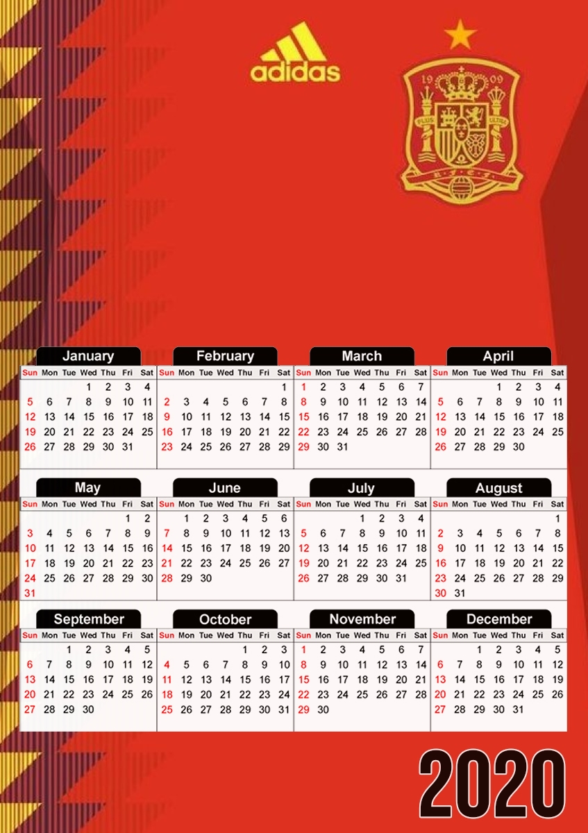 Spain World Cup Russia 2018  für A3 Fotokalender 30x43cm