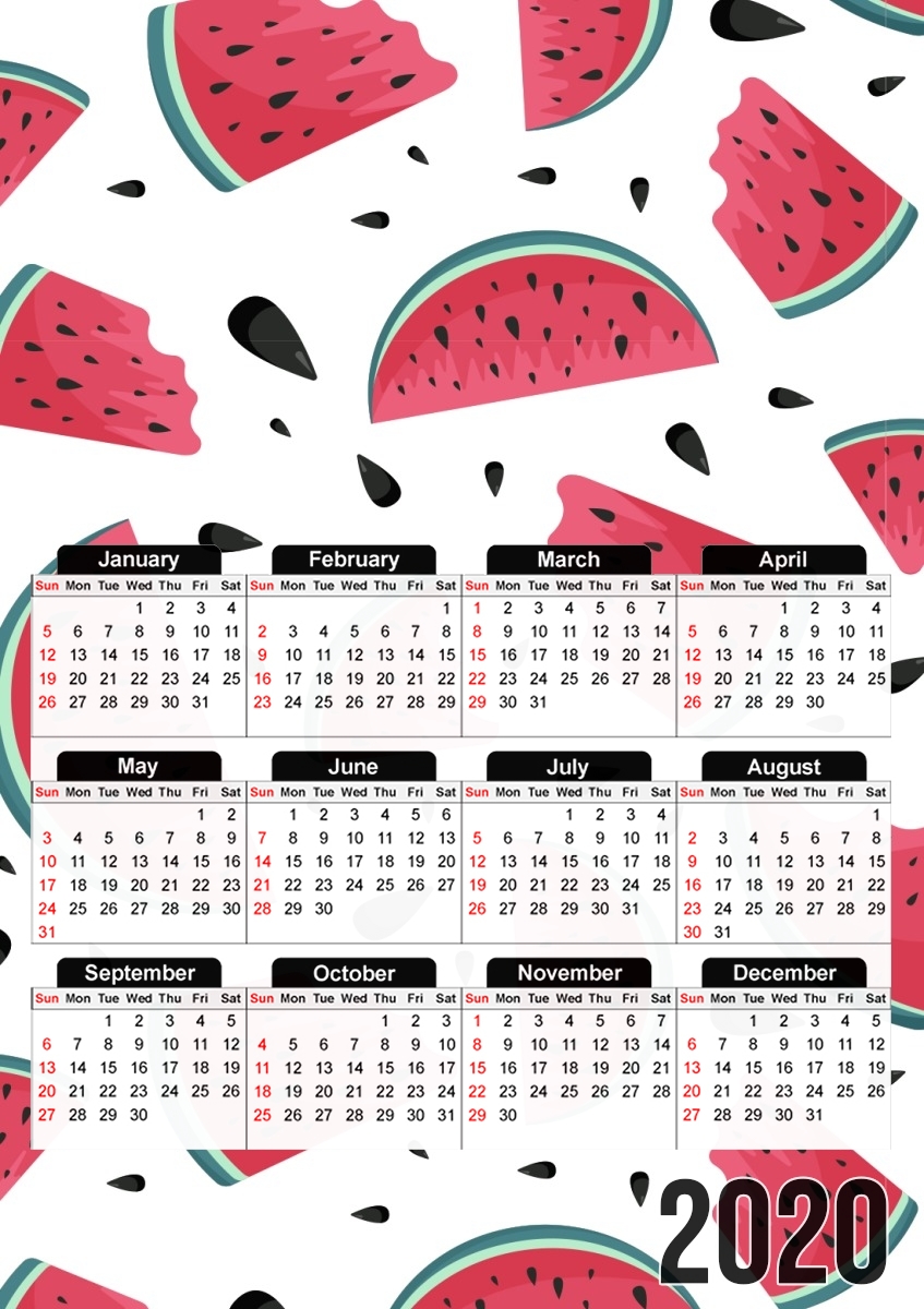 Summer pattern with watermelon für A3 Fotokalender 30x43cm