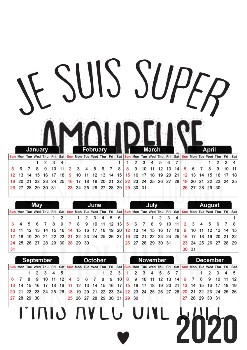 Super amoureuse für A3 Fotokalender 30x43cm