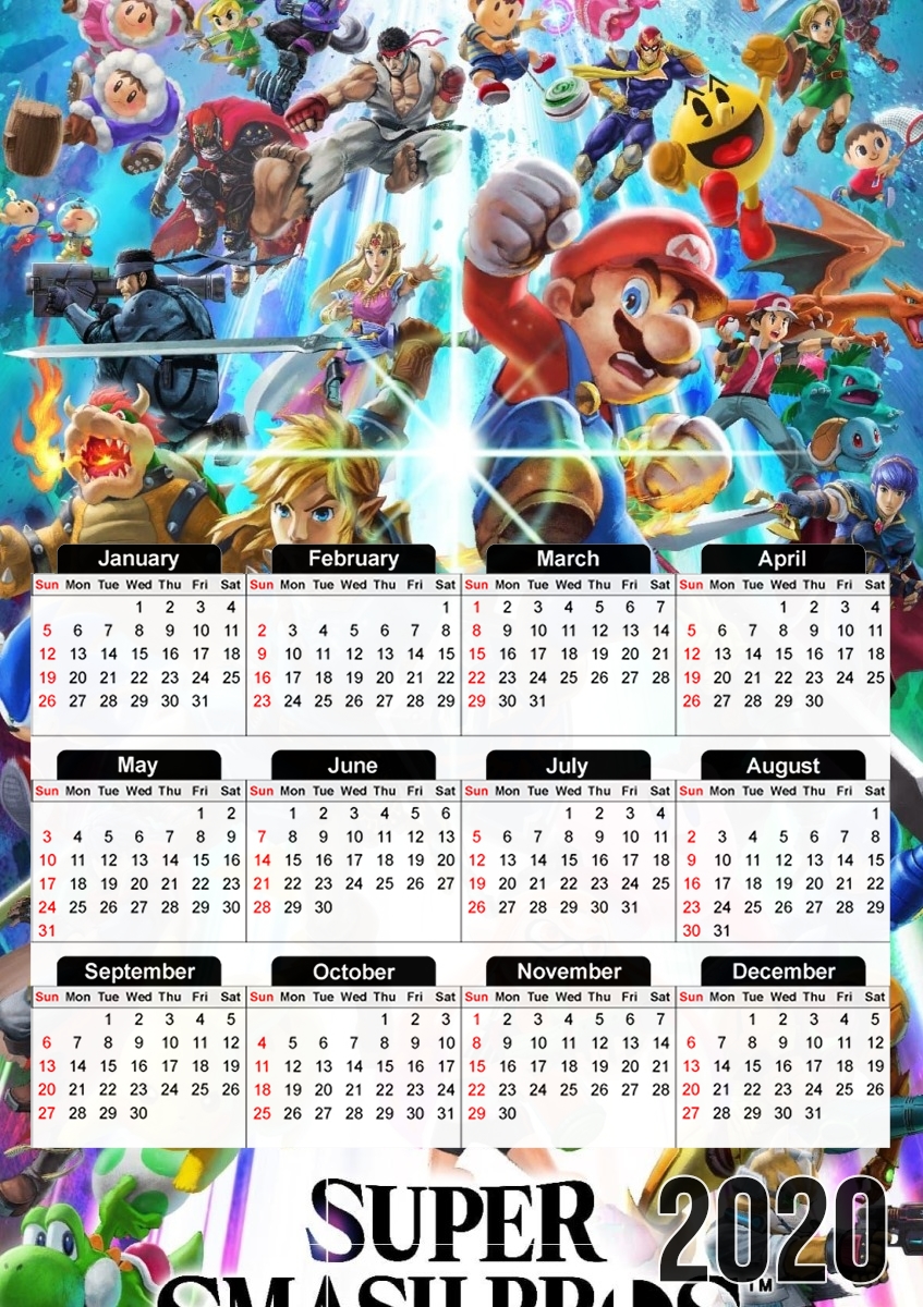 Super Smash Bros Ultimate für A3 Fotokalender 30x43cm