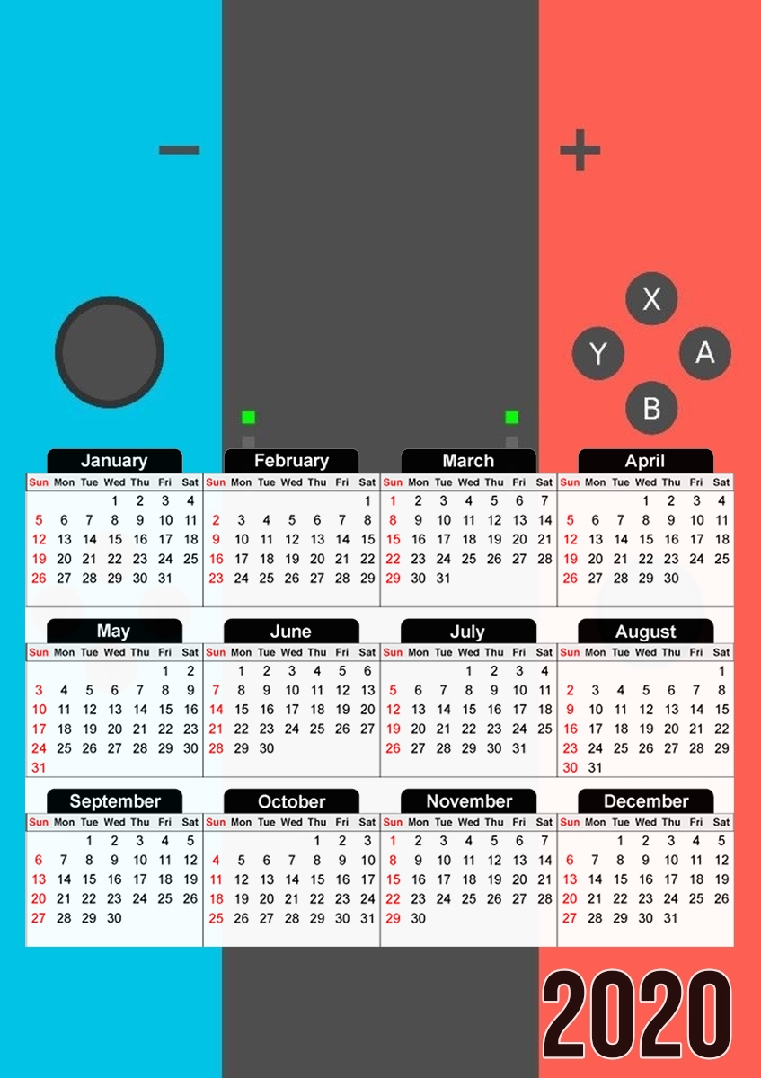 Switch Joycon Controller ART für A3 Fotokalender 30x43cm