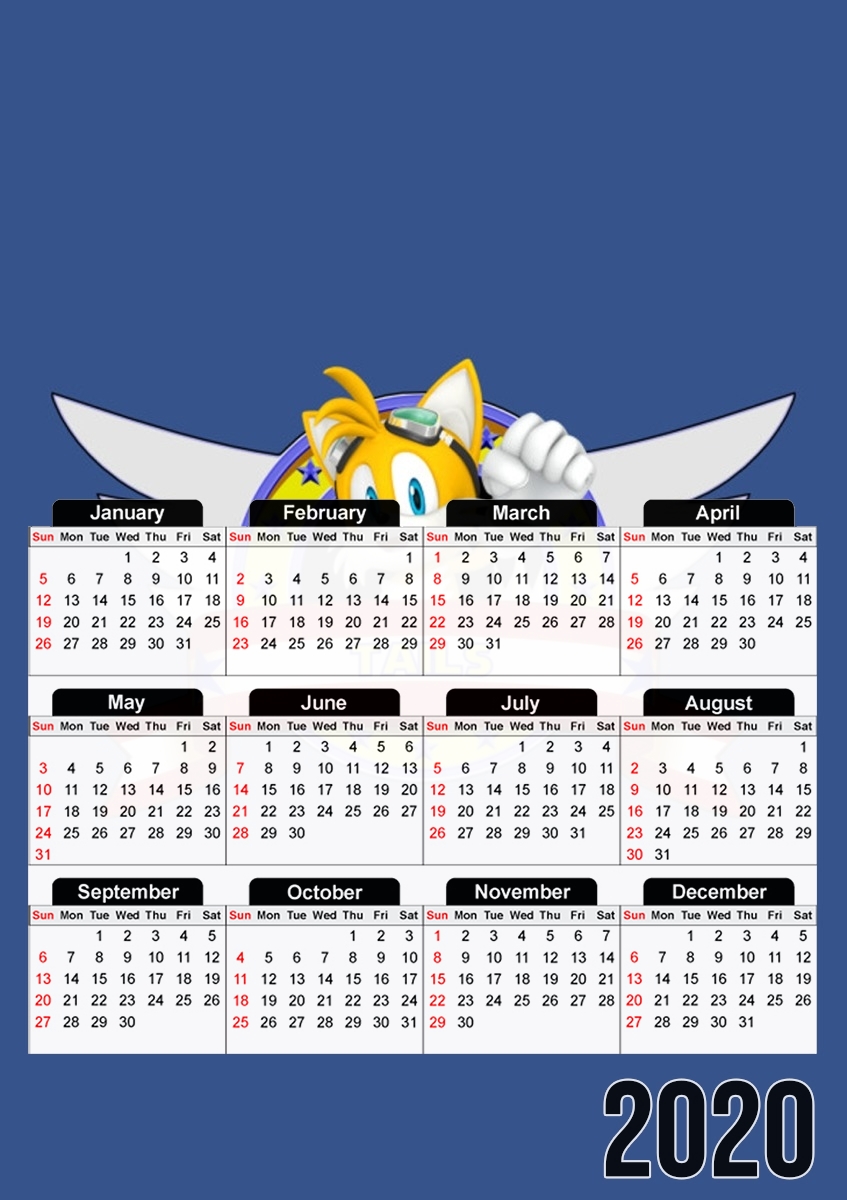 Tails the fox Sonic für A3 Fotokalender 30x43cm