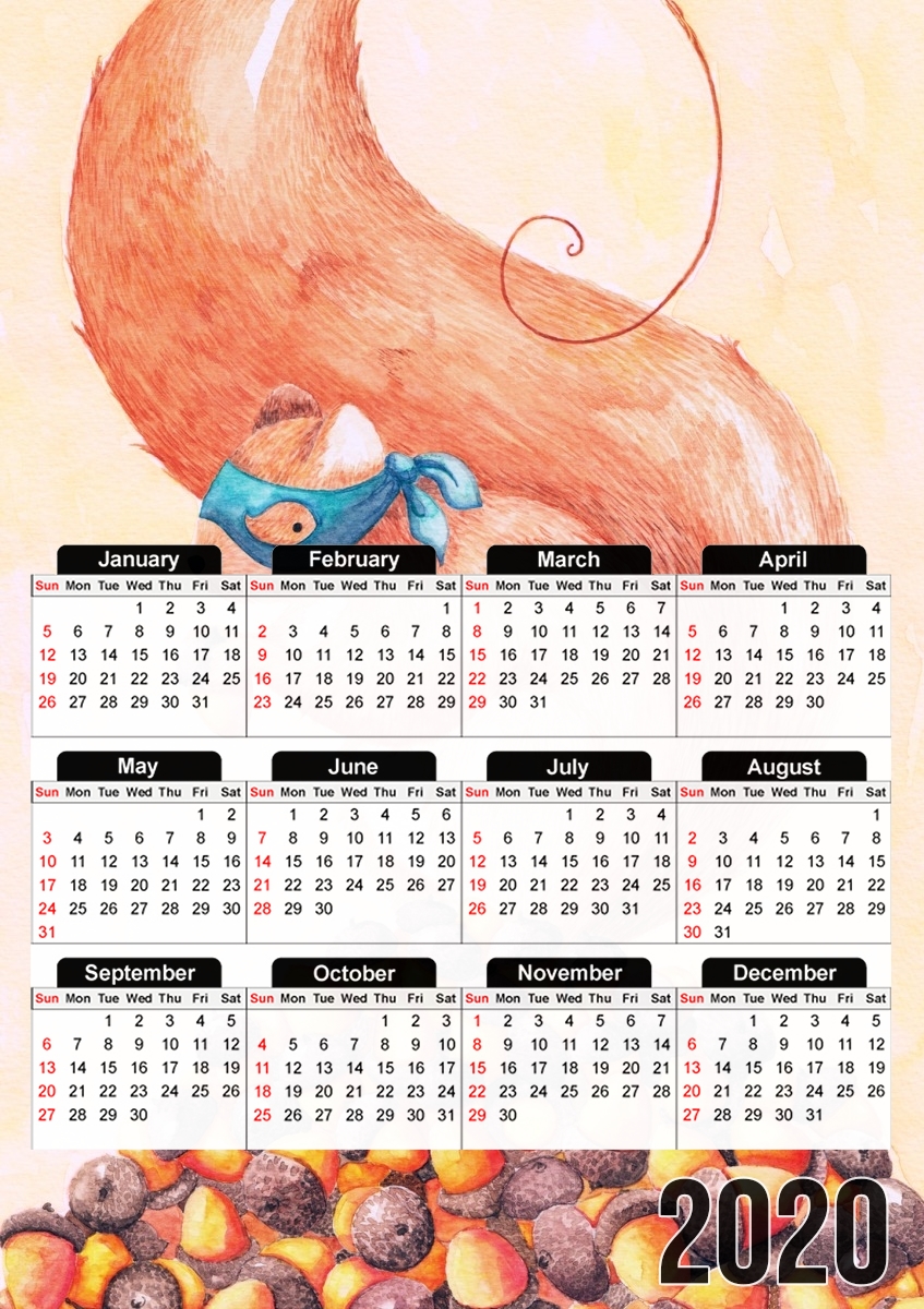 The Bandit Squirrel für A3 Fotokalender 30x43cm