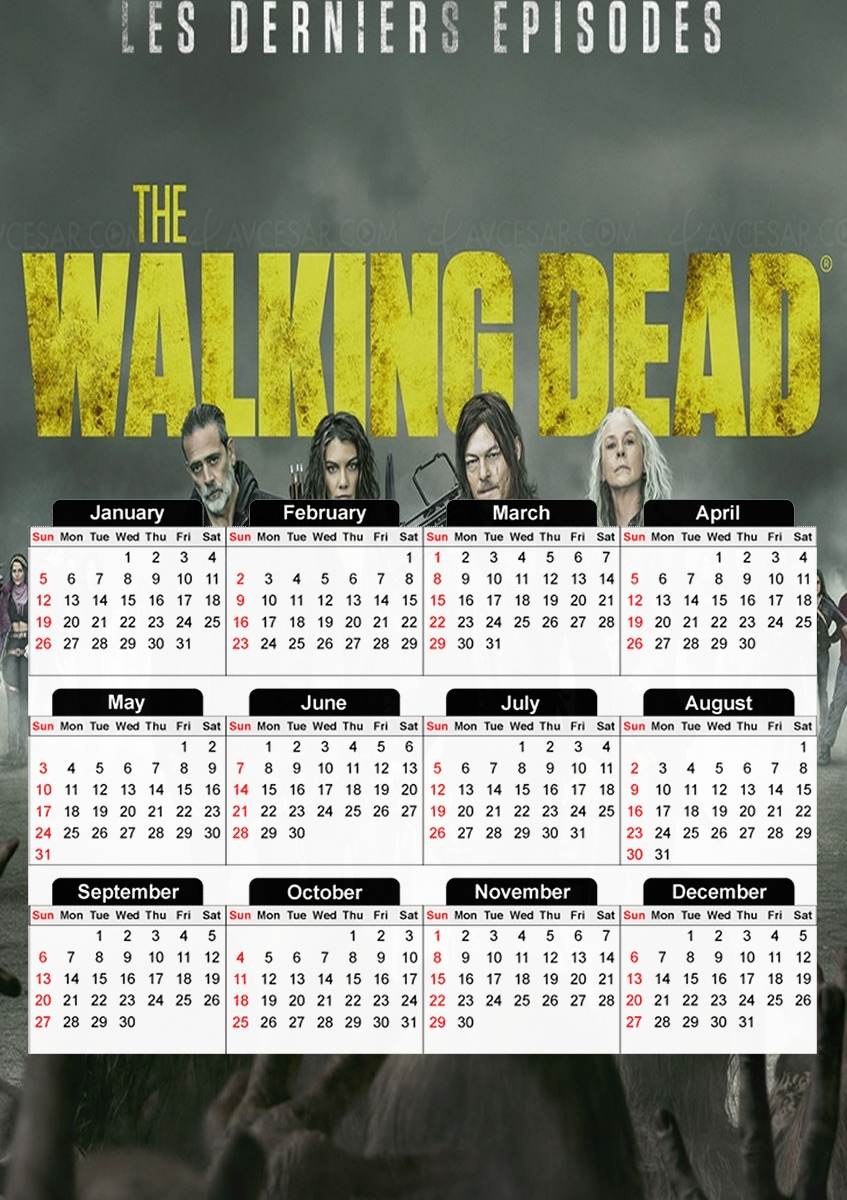 the walking dead saison 11 für A3 Fotokalender 30x43cm