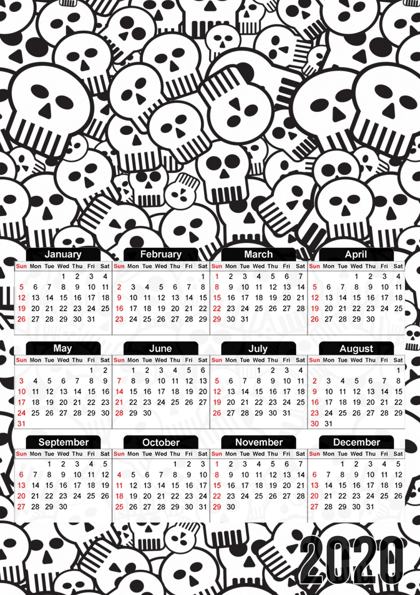 toon skulls, black and white für A3 Fotokalender 30x43cm