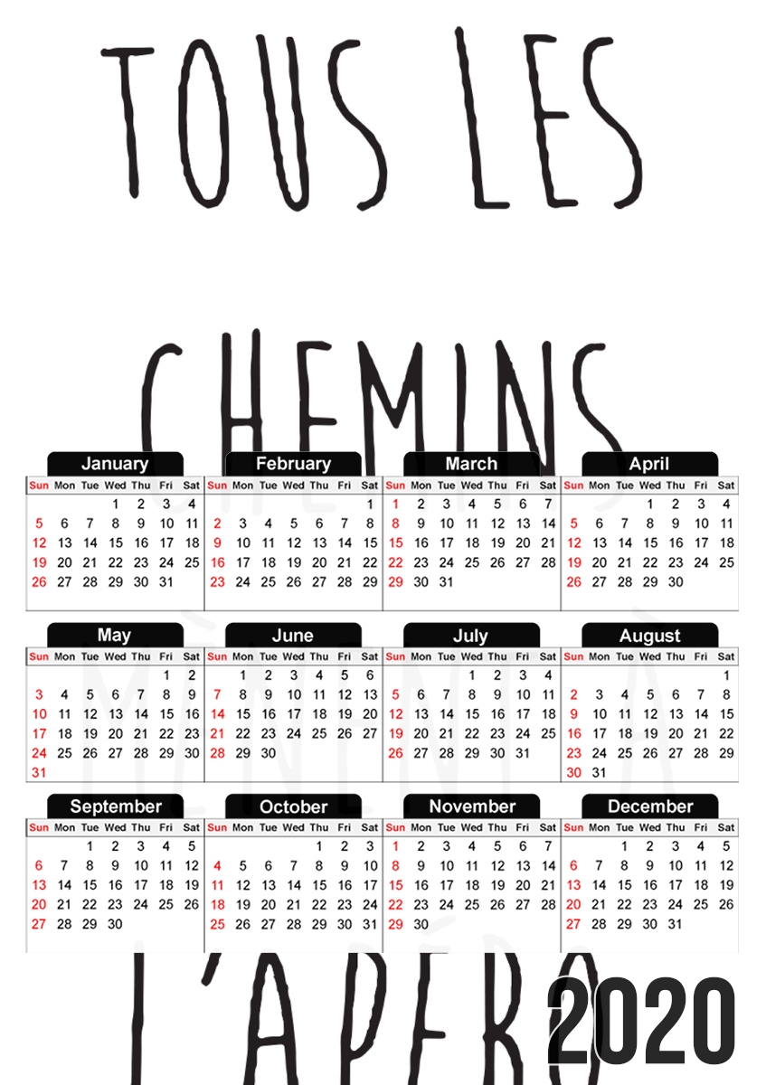 Tous les chemins menent a lapero für A3 Fotokalender 30x43cm