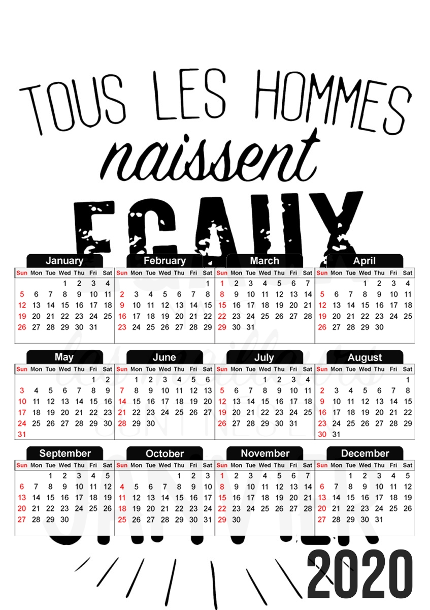 Tous les hommes naissent egaux mais les meilleurs naissent en Janvier für A3 Fotokalender 30x43cm