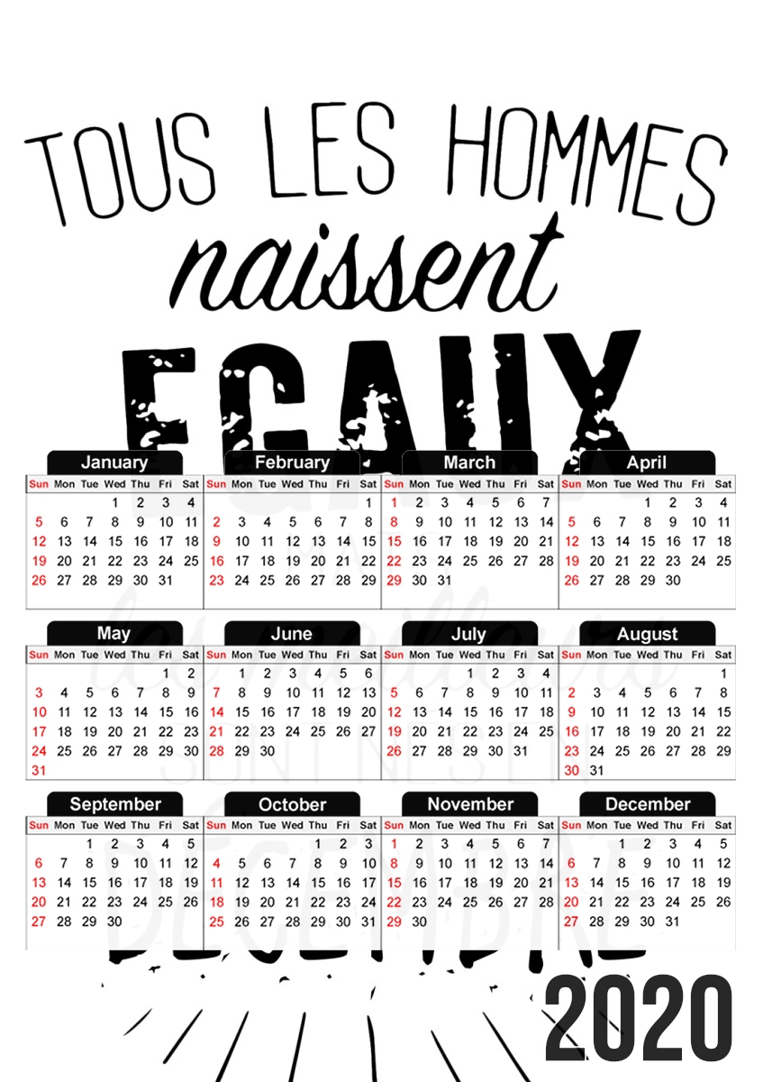 Tous les hommes naissent egaux mais les meilleurs sont nes en Decembre für A3 Fotokalender 30x43cm