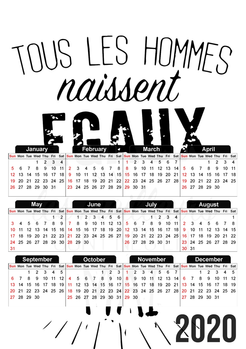 Tous les hommes naissent egaux mais les meilleurs sont nes en Mai für A3 Fotokalender 30x43cm