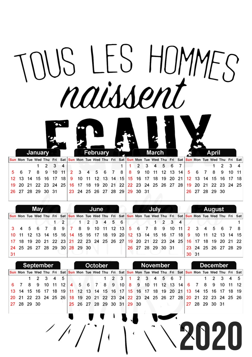 Tous les hommes naissent egaux mais les meilleurs sont nes en Mars für A3 Fotokalender 30x43cm