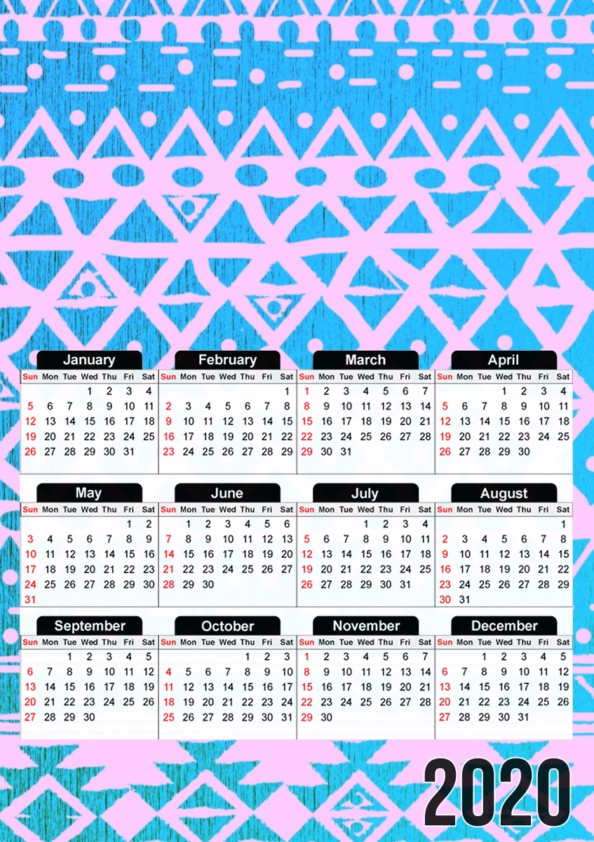 TRIBAL AQUAMARINE für A3 Fotokalender 30x43cm