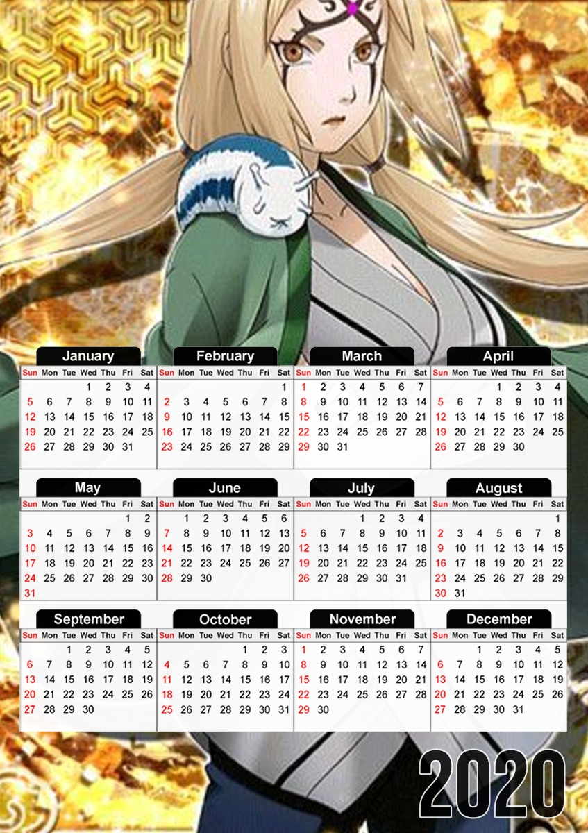 Tsunade Senju Art Gold für A3 Fotokalender 30x43cm