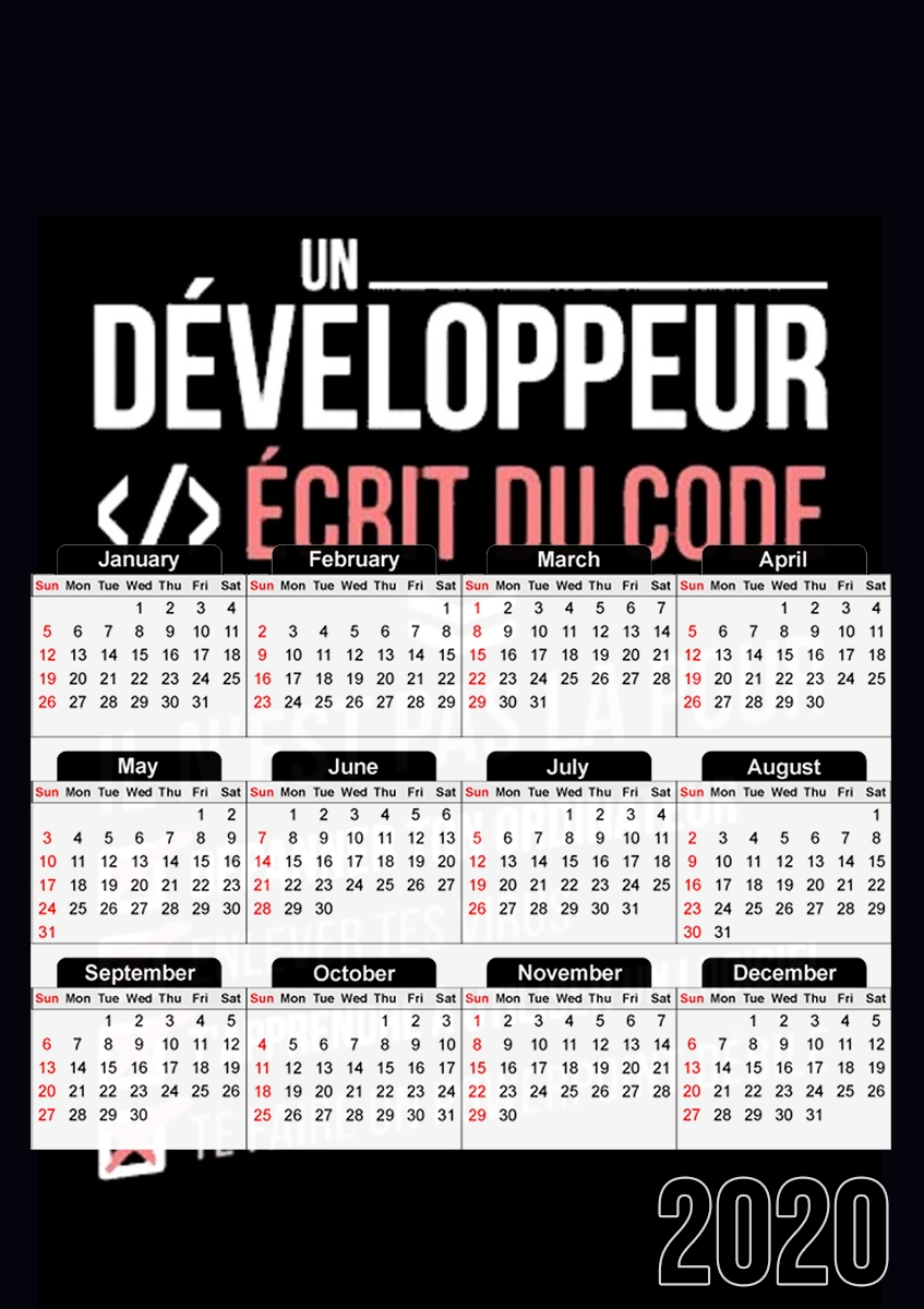 Un developpeur ecrit du code Stop für A3 Fotokalender 30x43cm