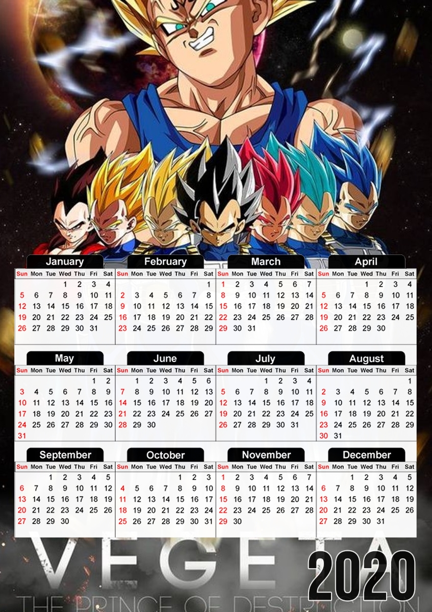 Vegeta Prince of destruction für A3 Fotokalender 30x43cm