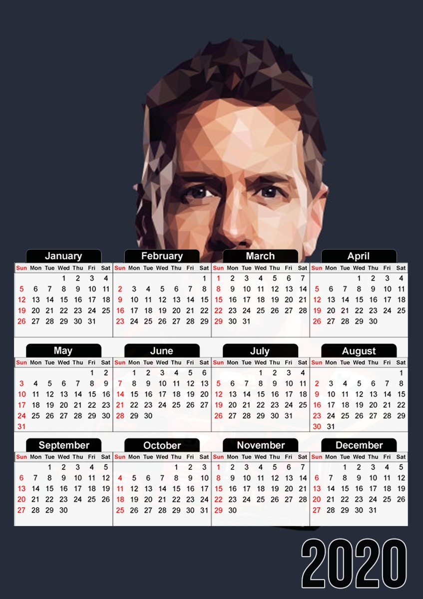 Vettel Formula One Driver für A3 Fotokalender 30x43cm