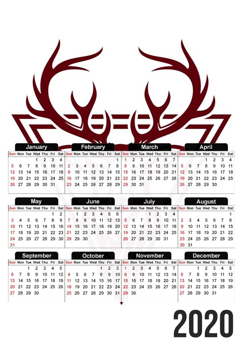 Vintage deer hunter logo für A3 Fotokalender 30x43cm