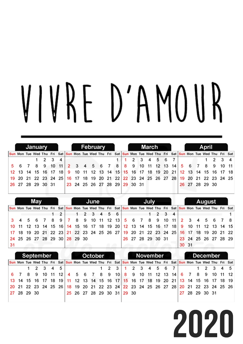 Vivre damour et de raclette für A3 Fotokalender 30x43cm