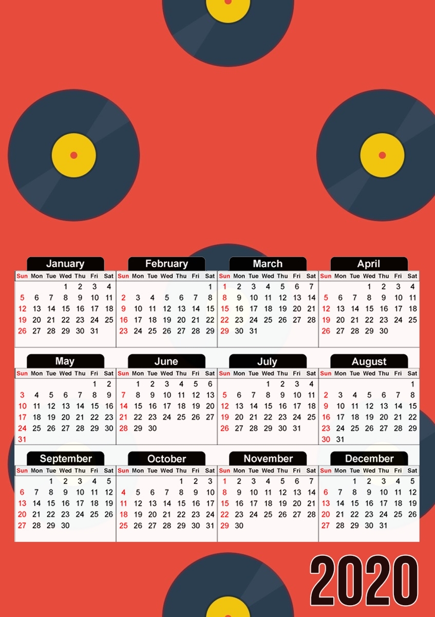 Vynile Music Disco Pattern für A3 Fotokalender 30x43cm