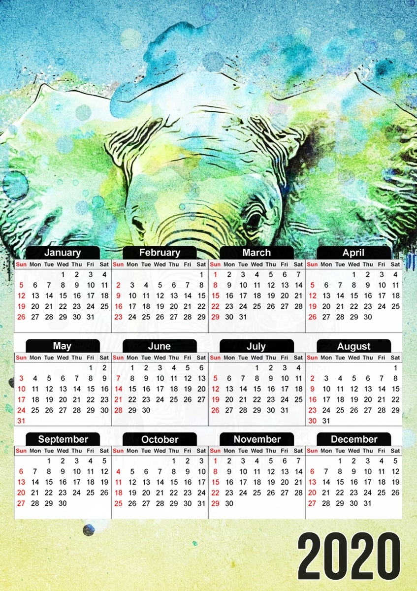 watercolor elephant für A3 Fotokalender 30x43cm