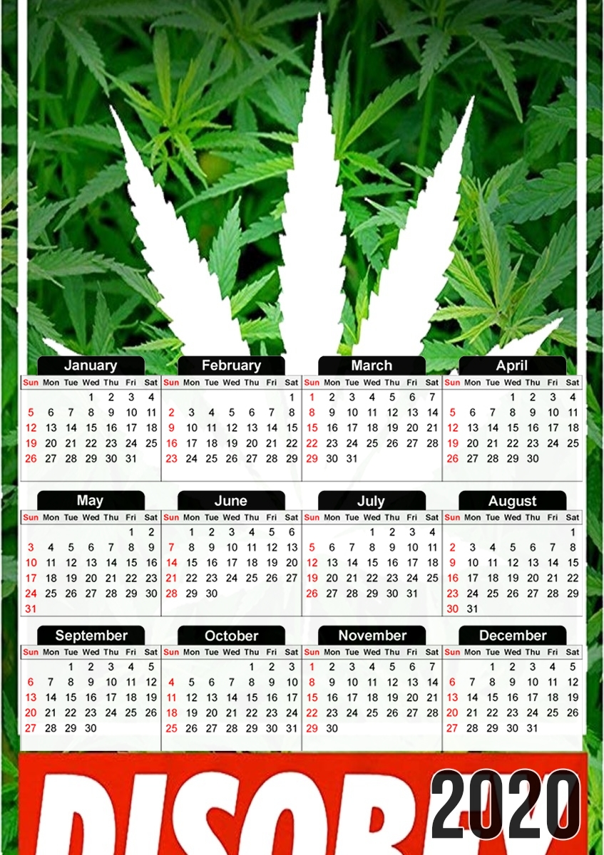 Weed Cannabis Disobey für A3 Fotokalender 30x43cm