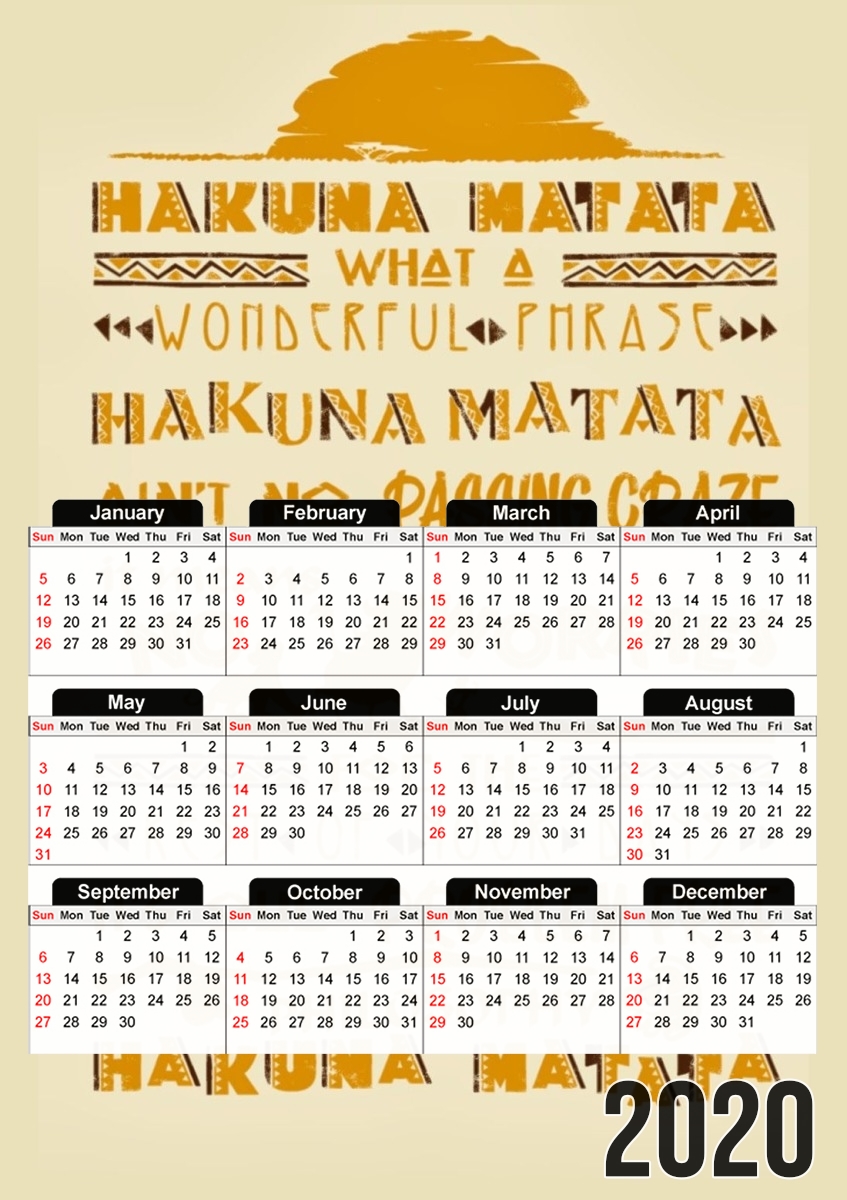 What means Hakuna Matata für A3 Fotokalender 30x43cm