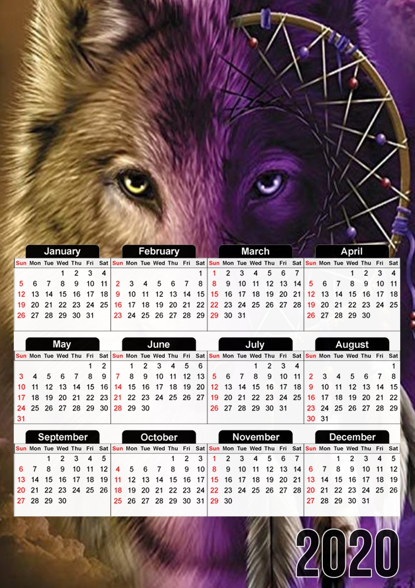 Wolf Dreamcatcher für A3 Fotokalender 30x43cm