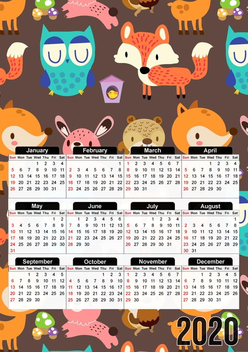 Woodland friends für A3 Fotokalender 30x43cm