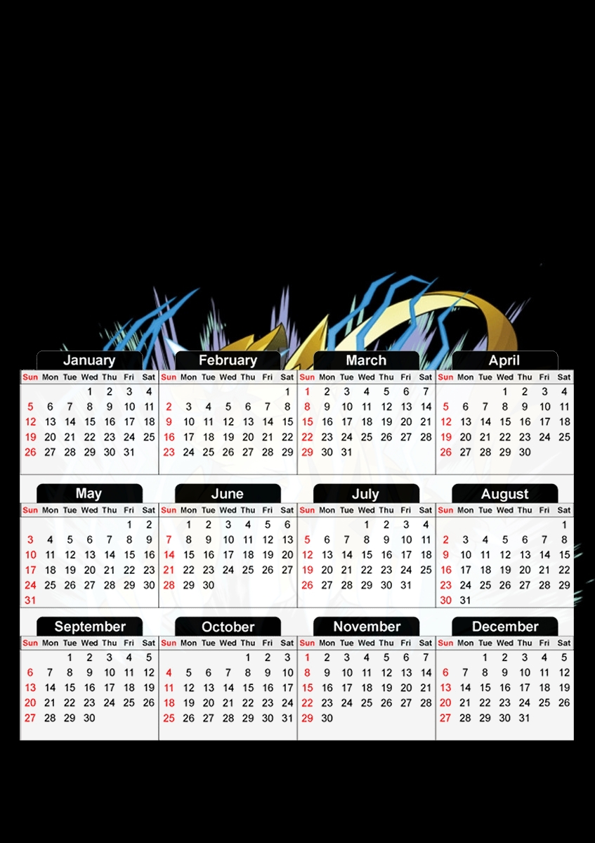 Zeraora Pokemon für A3 Fotokalender 30x43cm