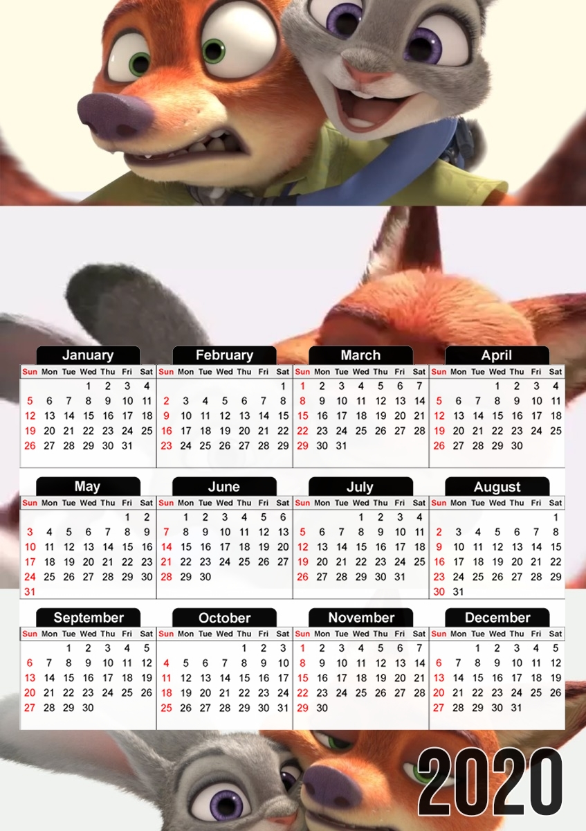 Zootopia Selfy für A3 Fotokalender 30x43cm