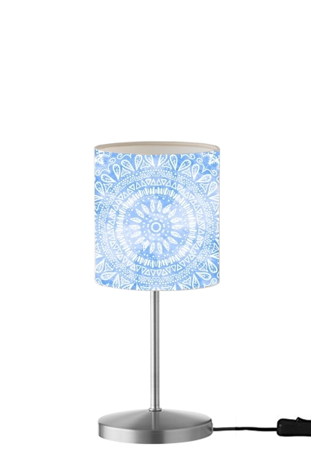 Bohemian Flower Mandala in Blue für Tisch- / Nachttischlampe