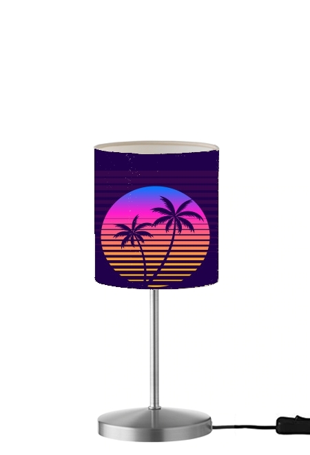 Classic retro 80s style tropical sunset für Tisch- / Nachttischlampe