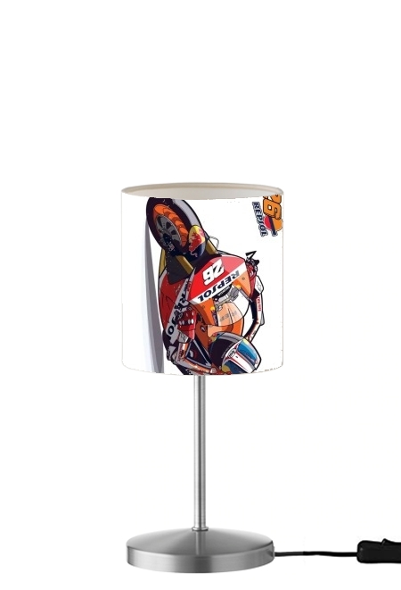 Dani Pedrosa Moto GP Cartoon Art für Tisch- / Nachttischlampe