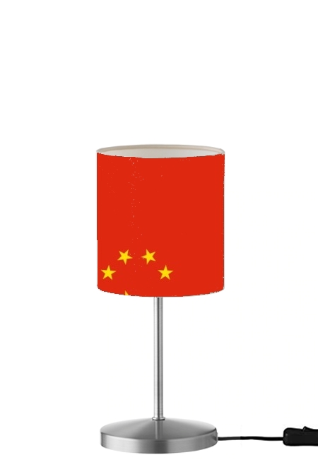 Flagge von China für Tisch- / Nachttischlampe