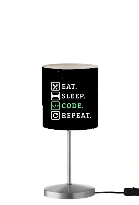 Eat Sleep Code Repeat für Tisch- / Nachttischlampe