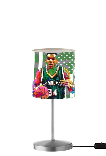 Giannis Antetokounmpo grec Freak Bucks basket-ball für Tisch- / Nachttischlampe