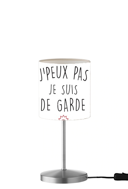 Je peux pas je suis de garde avec sirene rouge für Tisch- / Nachttischlampe