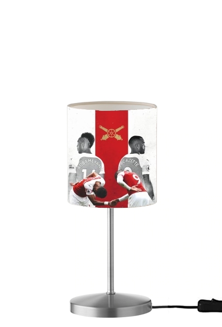 Lacazette x Aubameyang Celebration Art für Tisch- / Nachttischlampe