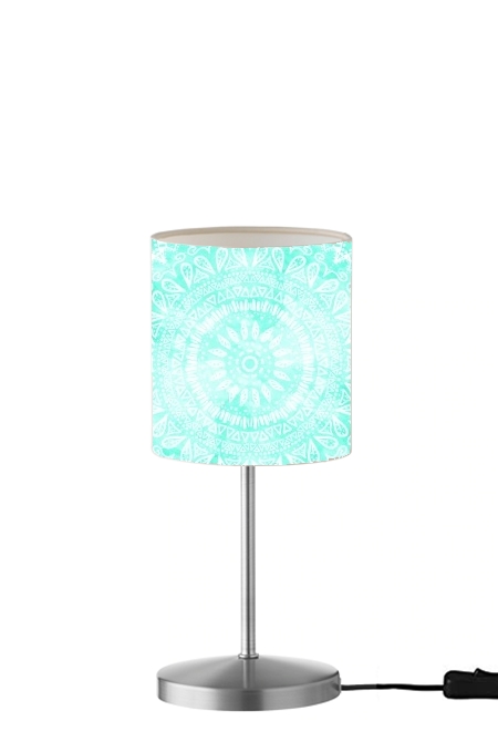 Mint Bohemian Flower Mandala für Tisch- / Nachttischlampe