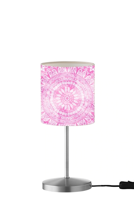 Pink Bohemian Boho Mandala für Tisch- / Nachttischlampe