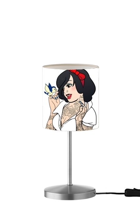 Snow White Tattoo Bird für Tisch- / Nachttischlampe