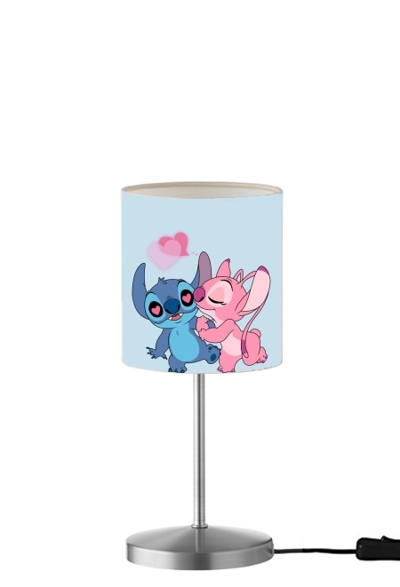 Stitch Angel Love Heart pink für Tisch- / Nachttischlampe