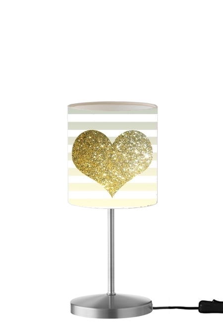 Sunny Gold Glitter Heart für Tisch- / Nachttischlampe