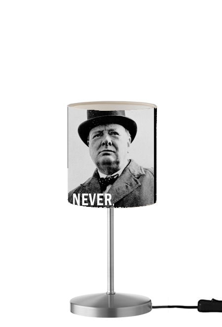 Winston Churcill Never Give UP für Tisch- / Nachttischlampe