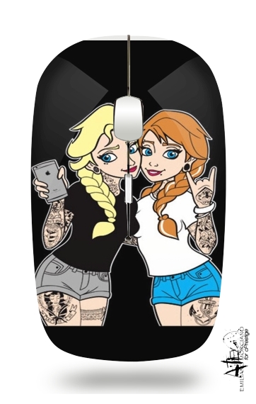Sisters Selfie Tatoo Punk Elsa Anna für Kabellose optische Maus mit USB-Empfänger